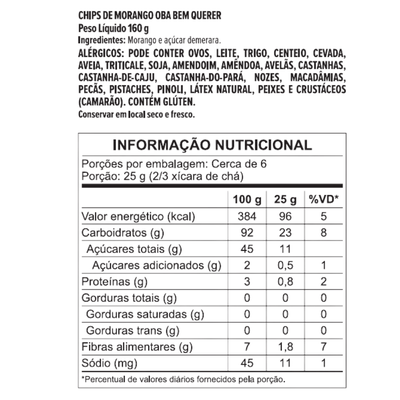 CHIPS MORANGO OBA BEM QUERER 160 G